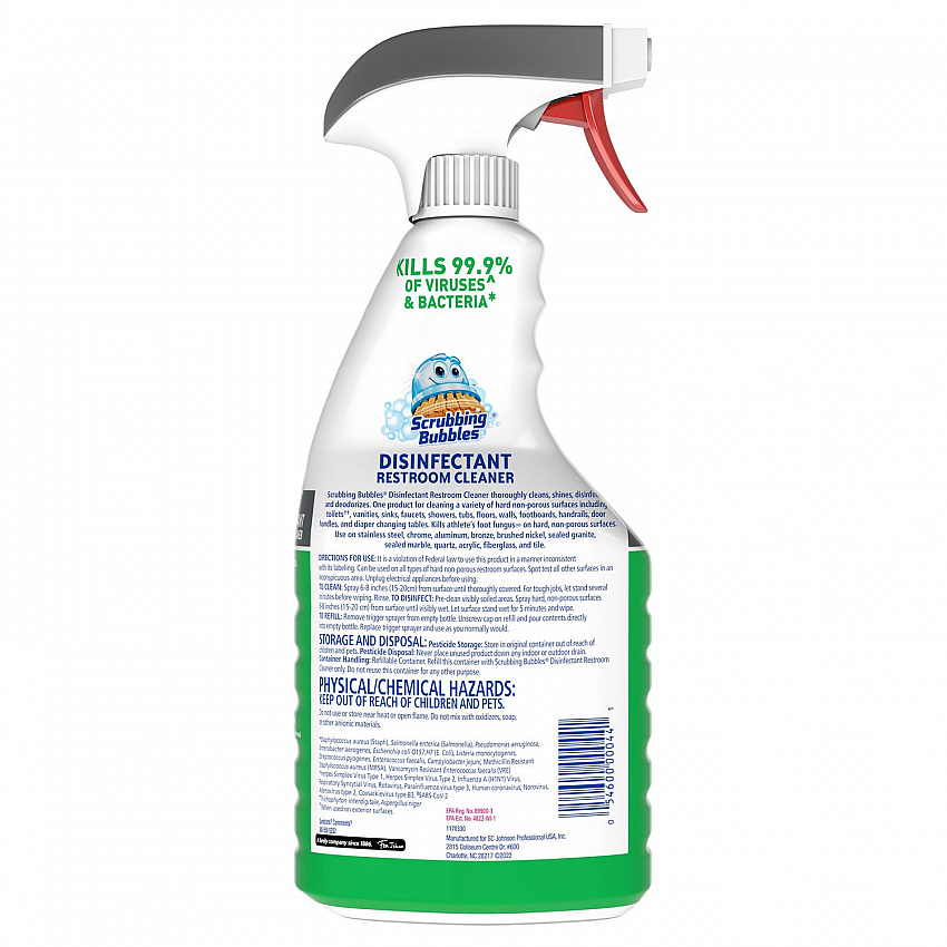 Disinfectant Restroom Cleaner, Citrus Scent, 32 oz Spray Bottle, 8/Carton (334879)