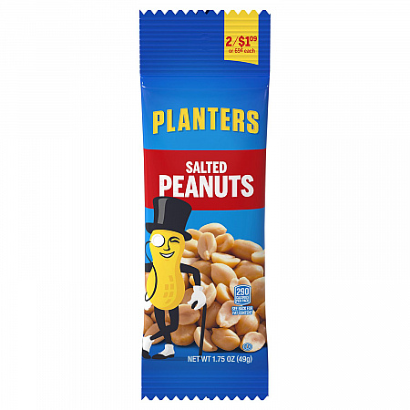 Salted Peanuts, 1.75 oz Pack, 18 Packets/Box, 2 Boxes/Carton (60004060)