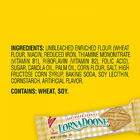 Lorna Doone Shortbread Cookies, 1.5 oz Packet, 30/Box, 2 Boxes/Carton (60004093)