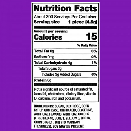 Bubble Gum Assorted Flavor Twist Tub, 0.16 oz Individually Wrapped, 300/Tub, 2 Tubs/Carton (60004082)