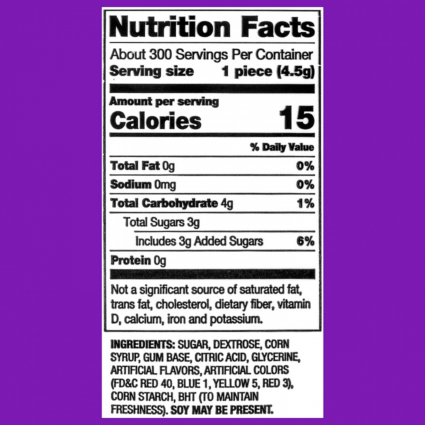 Bubble Gum Assorted Flavor Twist Tub, 0.16 oz Individually Wrapped, 300/Tub, 2 Tubs/Carton (60004082)