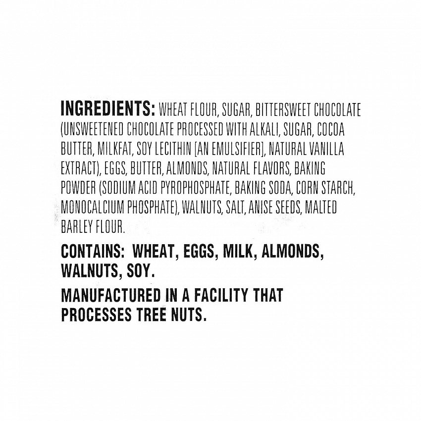 Biscotti, Dark Chocolate Almond, 0.88 oz Packet, 25/Tub, 2 Tubs/Carton (60004079)