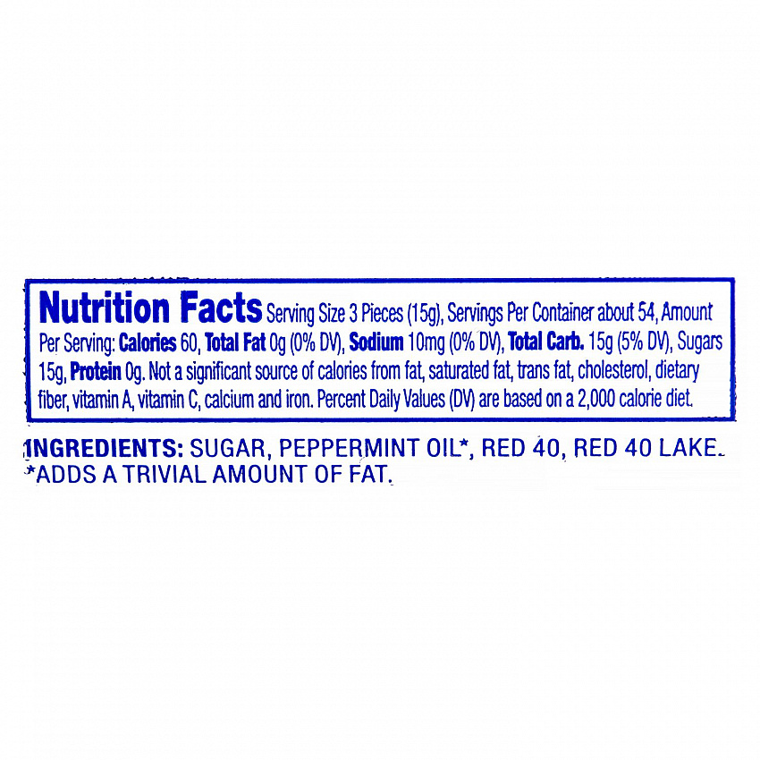 Bobs Sweet Stripes Soft Candy, Peppermint, 0.18 oz Individually Wrapped, 160/Tub, 2 Tubs/Carton (60004070)