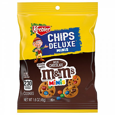 M and M Cookie Packs, Chocolate, 1.6 oz Pouch, 30/Box, 2 Boxes/Carton (60004085)