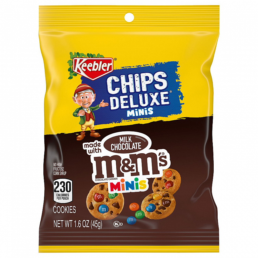 M and M Cookie Packs, Chocolate, 1.6 oz Pouch, 30/Box, 2 Boxes/Carton (60004085)