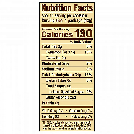 Chewy Caramels Sugar Free, 1.48 oz Bag, 24/Carton (60004088)