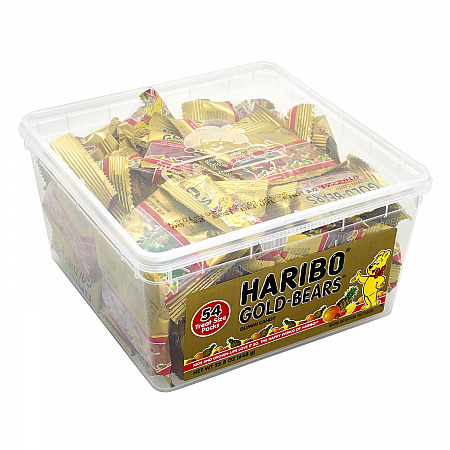Goldbears Gummi Candy, Assorted Flavors, 0.4 oz Pouch, 54/Tub, 2 Tubs/Carton (60004073)