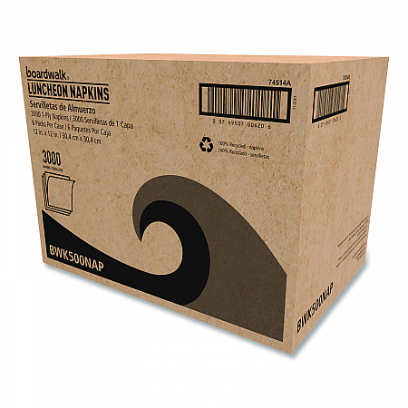 1/4-Fold Lunch Napkins, 1-Ply, 12 x 12, White, 500/Pack, 6 Packs/Carton (500NAP)