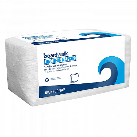 1/4-Fold Lunch Napkins, 1-Ply, 12 x 12, White, 500/Pack (500NAPPK)