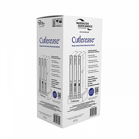 Cutlerease Dispensing System Starter Kit, Holds 120 Forks/120 Knives/120 Spoons, 12.5 x 12.5 x 29.25, Gray/Black (STARTKIT)