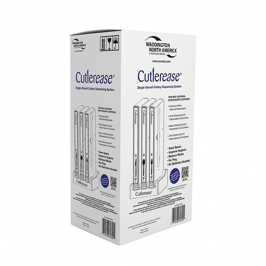 Cutlerease Dispensing System Starter Kit, Holds 120 Forks/120 Knives/120 Spoons, 12.5 x 12.5 x 29.25, Gray/Black (STARTKIT)