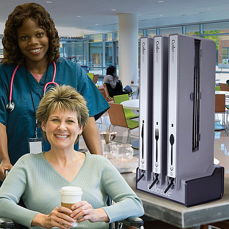 Cutlerease Base, Holds 1 Dispenser, 5.38 x 11 x 5.25, Gray/Black (1TWRBASE)