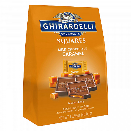 Milk Chocolate and Caramel Chocolate Squares, 15.96 oz Bag, 2/Carton (60004071)