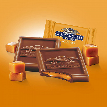 Milk Chocolate and Caramel Chocolate Squares, 15.96 oz Bag, 2/Carton (60004071)