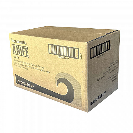 Mediumweight Polypropylene Cutlery, Knife, Plastic, Black, 1,000/Carton (KNIFEBLPP)