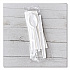 Four-Piece Polystyrene Cutlery Kit, Mediumweight, Fork/Knife/Napkin/Spoon, Plastic, White, 250/Carton (4KITWHPS)