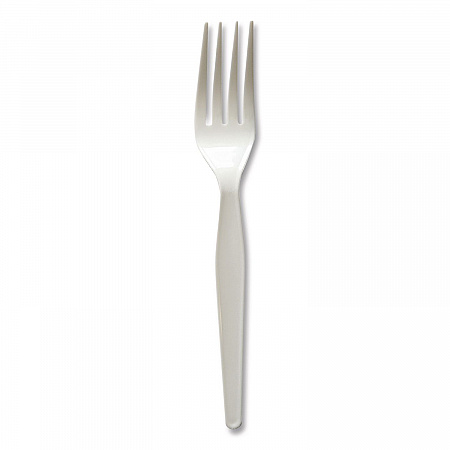 Heavyweight Wrapped Polystyrene Cutlery, Fork, Plastic, White, 1,000/Carton (FORKWHPSIW)
