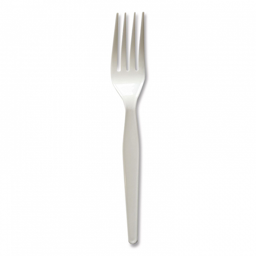 Heavyweight Wrapped Polystyrene Cutlery, Fork, Plastic, White, 1,000/Carton (FORKWHPSIW)
