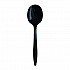 Mediumweight Wrapped Polypropylene Cutlery, Soup Spoon, Plastic, Black, 1,000/Carton (SOUPBLPPIW)
