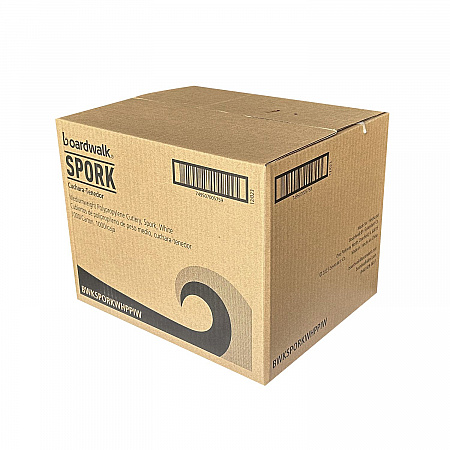 Mediumweight Wrapped Polypropylene Cutlery, Spork, Plastic, White, 1000/Carton (SPORKWHPPIW)