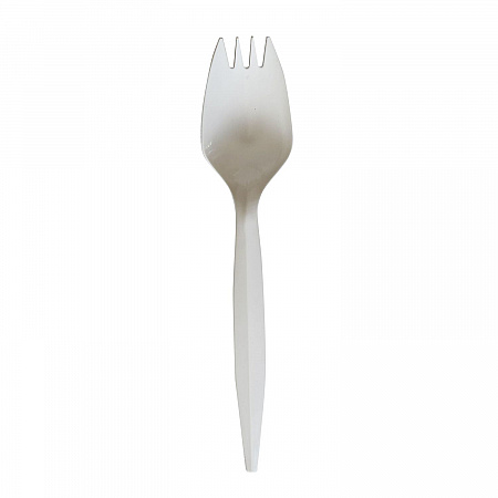 Mediumweight Wrapped Polypropylene Cutlery, Spork, Plastic, White, 1000/Carton (SPORKWHPPIW)