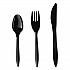 Four-Piece Cutlery Kit, Mediumweight, Fork/Knife/Napkin/Spoon, Plastic, 6.38