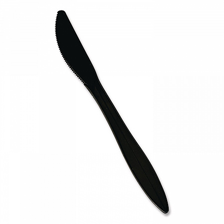 Mediumweight Polypropylene Cutlery, Knife, Plastic, Black, 1,000/Carton (KNIFEBLPP)