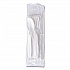 Four-Piece Polystyrene Cutlery Kit, Mediumweight, Fork/Knife/Napkin/Spoon, Plastic, White, 250/Carton (4KITWHPS)