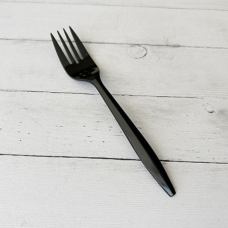Mediumweight Polypropylene Cutlery, Fork, Plastic, Black, 1,000/Carton (FORKBLPP)
