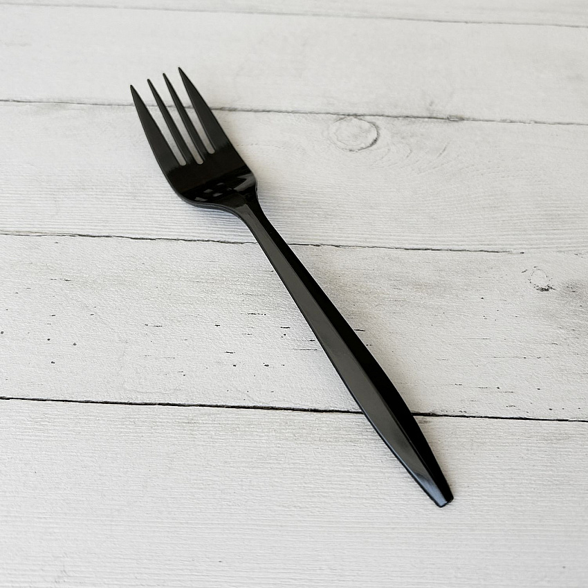 Mediumweight Polypropylene Cutlery, Fork, Plastic, Black, 1,000/Carton (FORKBLPP)
