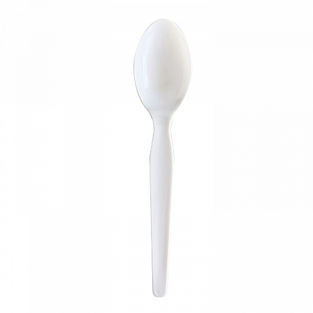 Heavyweight Wrapped Polystyrene Cutlery, Soup Spoon, Plastic, White, 1,000/Carton (SOUPWHPS)