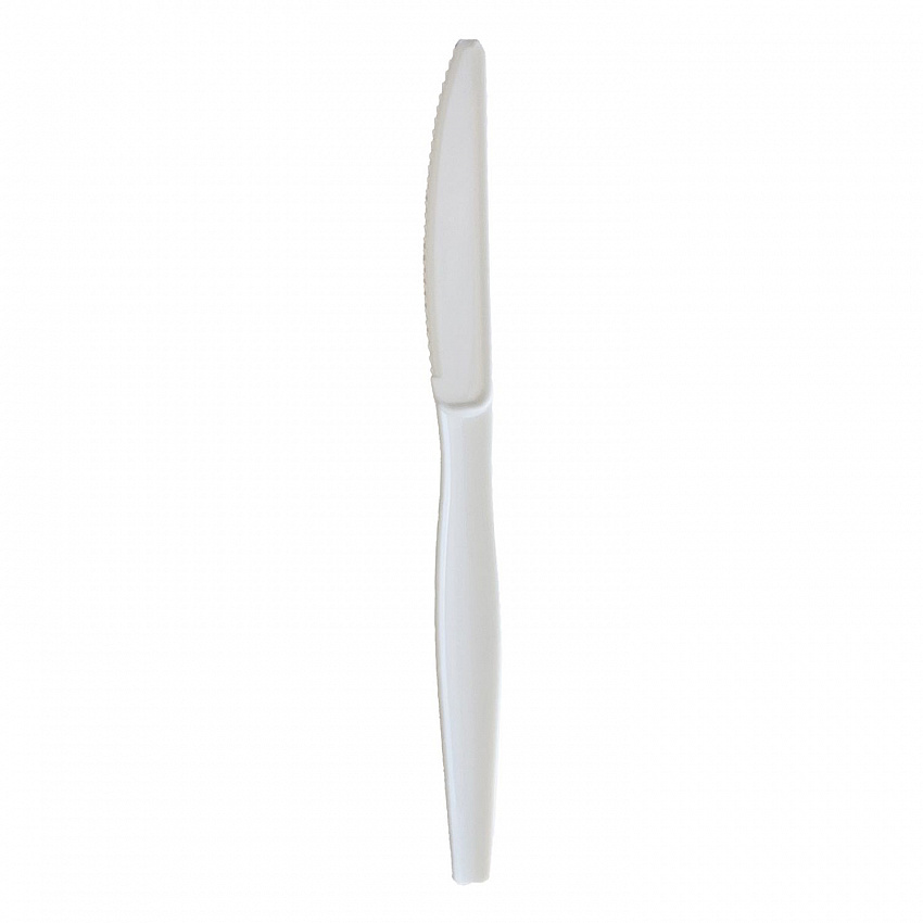 Heavyweight Wrapped Polystyrene Cutlery, Knife, Plastic, White, 1,000/Carton (KNIFEWHPSIW)