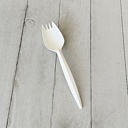 Mediumweight Polypropylene Cutlery, Spork, Plastic, White, 1000/Carton (SPORKWHPP)