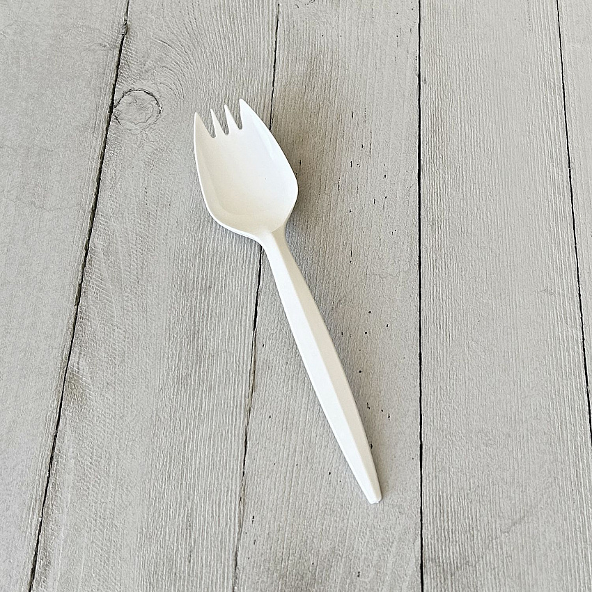 Mediumweight Polypropylene Cutlery, Spork, Plastic, White, 1000/Carton (SPORKWHPP)