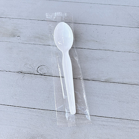 Heavyweight Wrapped Polystyrene Cutlery, Soup Spoon, Plastic, White, 1,000/Carton (SOUPWHPS)