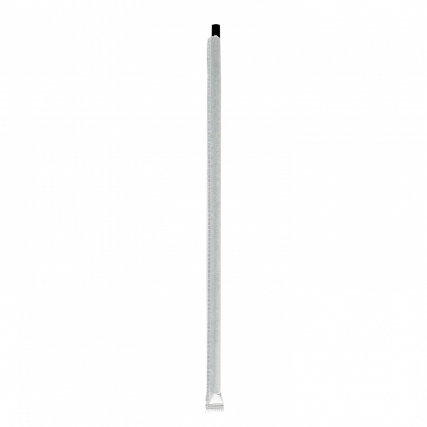 Wrapped Giant Straws, 10.25", Polypropylene, Black, 300/Pack, 4 Packs/Carton (GST1025BK)