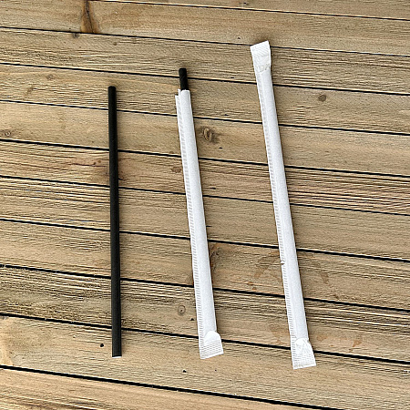 Wrapped Jumbo Paper Straws, 7.75