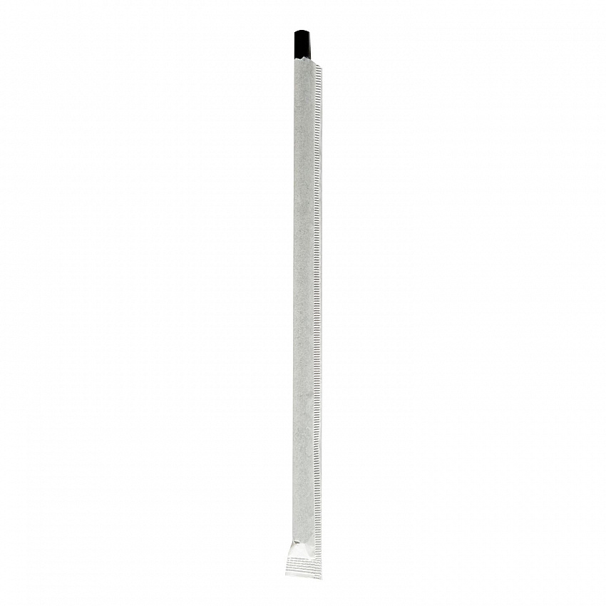 Wrapped Jumbo Paper Straws, 7.75", Paper, Black, 320/Pack, 4 Packs/Carton (PPRSTRWBLIW)