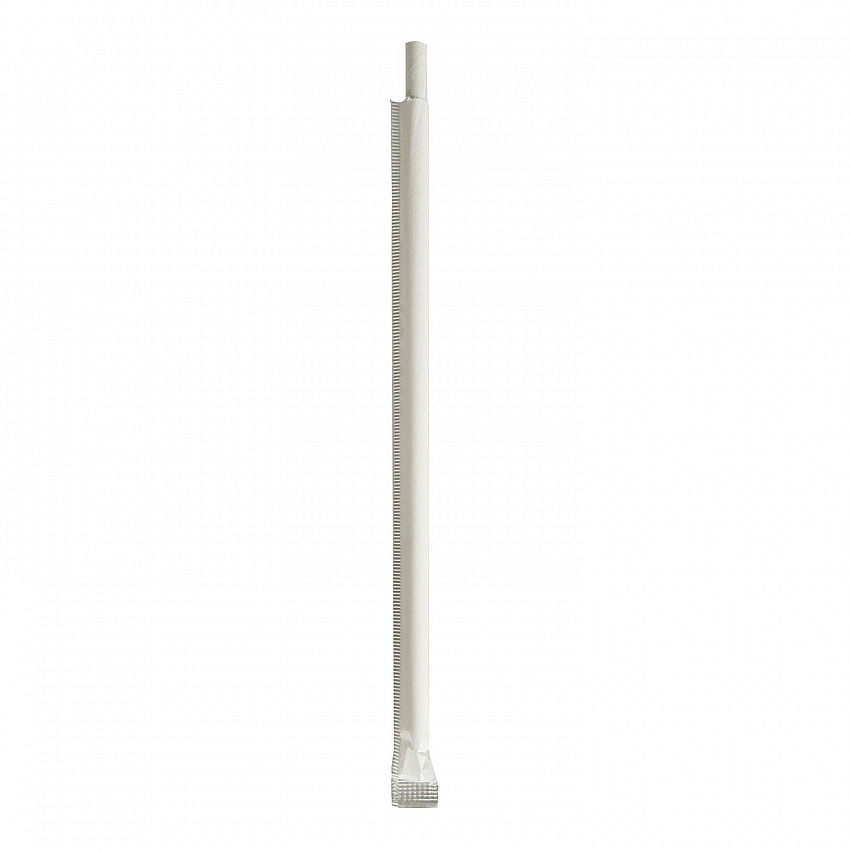Wrapped Jumbo Paper Straws, 7.75", Paper, White, 320/Pack, 4 Packs/Carton (PPRSTRWIW)