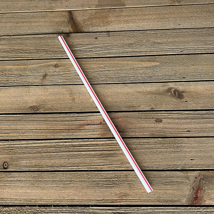 Jumbo Straws, 7.75", Polypropylene, Red/White Striped, 250/Pack, 50 Packs/Carton (JSTUW775RW)