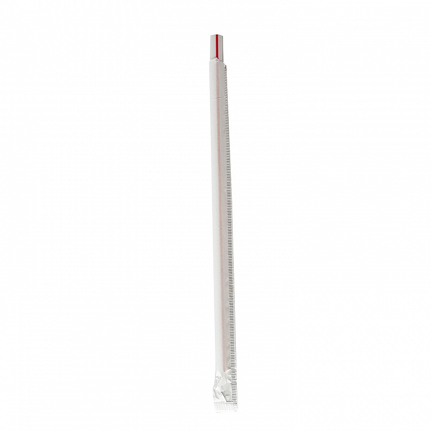 Wrapped Giant Straws, 7.75", Polypropylene, Red/White Striped, 300/Pack, 24 Packs/Carton (GSTW775RW)