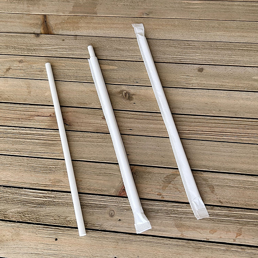 Wrapped Jumbo Paper Straws, 7.75", Paper, White, 320/Pack, 4 Packs/Carton (PPRSTRWIW)