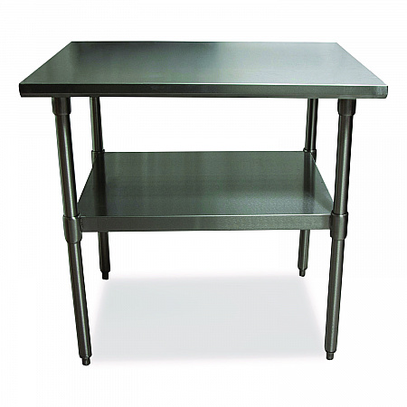 Stainless Steel Flat Top Work Tables, 36w x 30d x 36h, Silver, 2/Pallet (2VT3630)