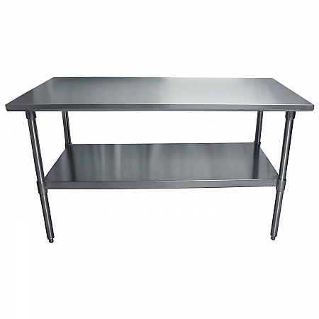 Stainless Steel Flat Top Work Tables, 60w x 30d x 36h, Silver, 2/Pallet (2VT6030)