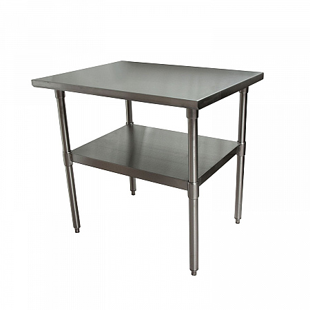 Stainless Steel Flat Top Work Tables, 36w x 30d x 36h, Silver, 2/Pallet (2VT3630)