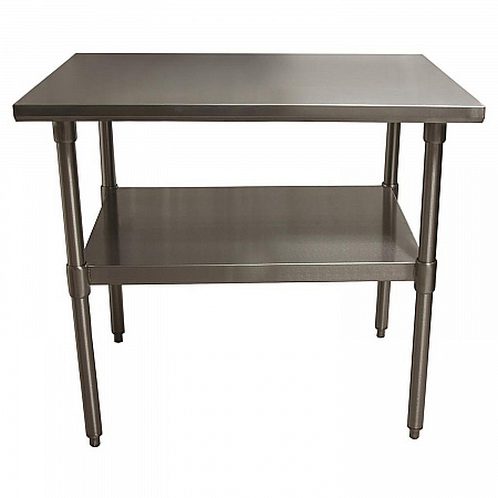 Stainless Steel Flat Top Work Tables, 48w x 30d x 36h, Silver, 2/Pallet (2VT4830)