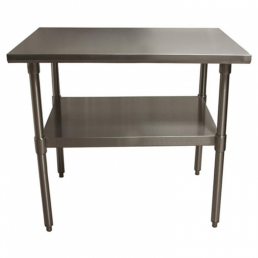 Stainless Steel Flat Top Work Tables, 48w x 30d x 36h, Silver, 2/Pallet (2VT4830)
