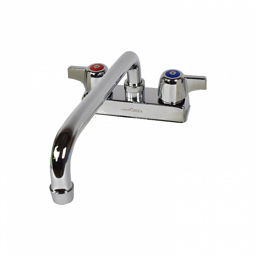 WorkForce Standard Duty Faucet, 4.55" Height/10" Reach, Chrome-Plated Brass (BKD10)