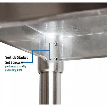 Stainless Steel Flat Top Work Tables, 48w x 24d x 36h, Silver, 2/Pallet (2VT4824)