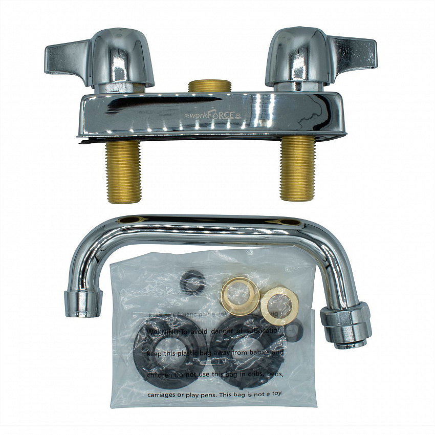 WorkForce Standard Duty Faucet, 3.87" Height/6" Reach, Chrome-Plated Brass (BKD6)